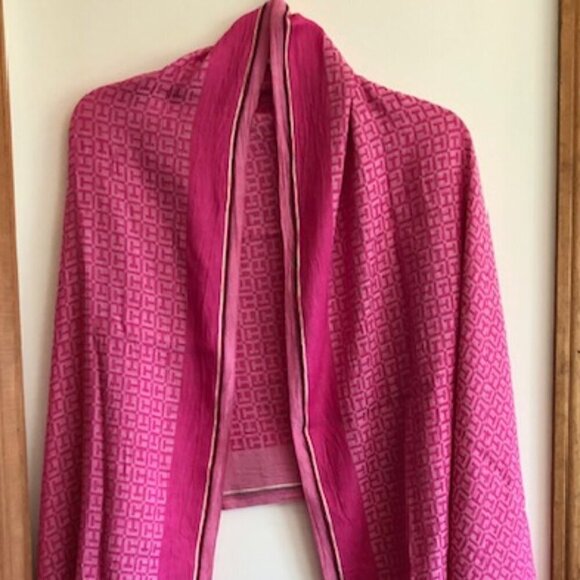 TOMMY HILFIGER Monogram TH Pink Long Shawl/Scarf - Picture 7 of 12